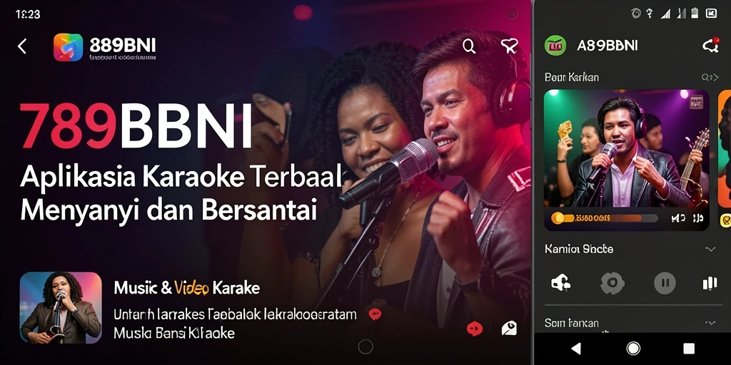 Tampilan antarmuka 789BNI saat sesi karaoke sedang berlangsung.