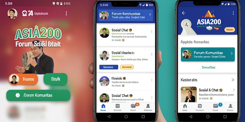 Tampilan antarmuka pengguna aplikasi Forum Komunitas ASIA200 yang menarik.