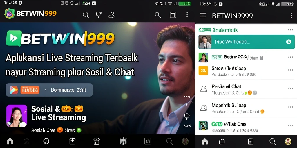 Antarmuka BETWIN999 yang menarik dan mudah digunakan untuk Live Streaming.