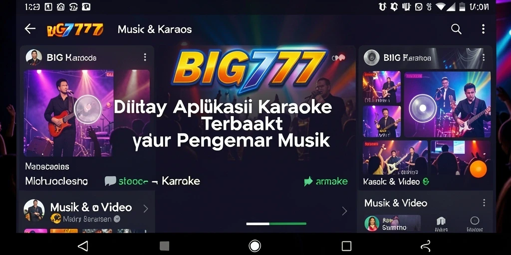 Tampilan antarmuka aplikasi Karaoke BIG777 yang stylish dan user-friendly.