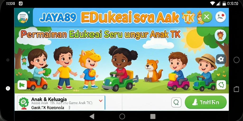 Antarmuka JAYA89 yang ramah anak, penuh warna dan menarik.
