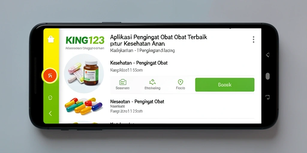 Antarmuka utama KING123 menampilkan pengingat obat secara jelas.