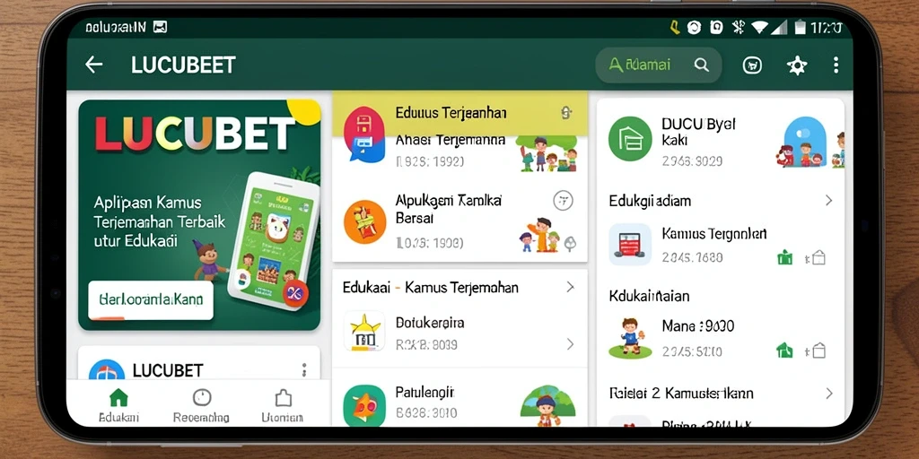Screenshot utama LUCUBET menampilkan antarmuka Kamus Terjemahan yang intuitif.