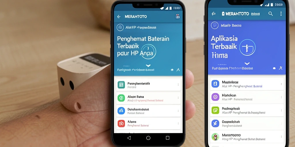 Tampilan antarmuka MERAHTOTO yang sederhana dan efektif untuk penghematan baterai.