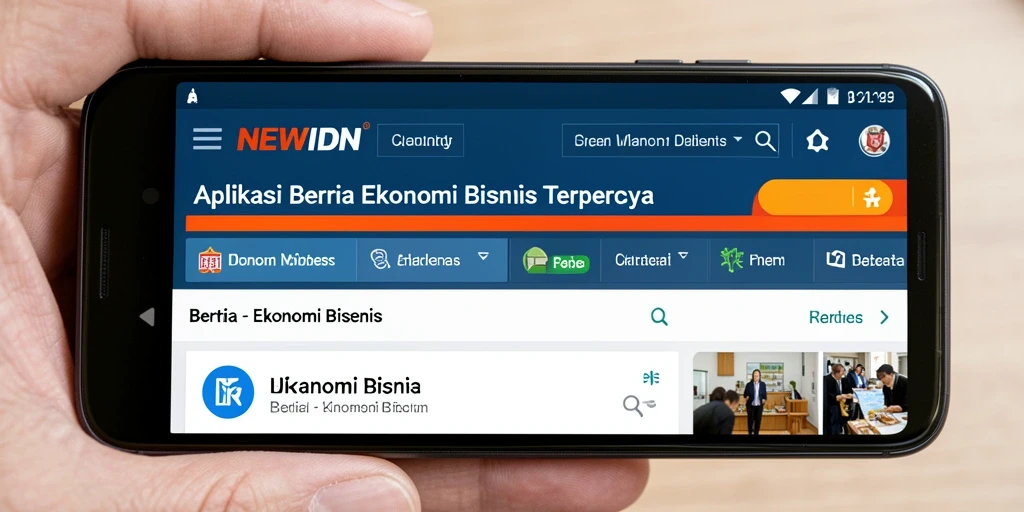 Antarmuka aplikasi NEWIDN menampilkan berita ekonomi terbaru secara intuitif.