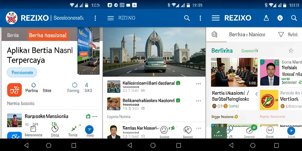 Antarmuka REZIXO yang sederhana dan menarik untuk Berita Nasional.