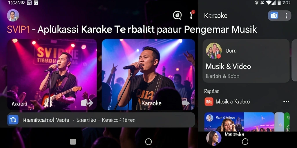 Antarmuka SVIP1 yang menarik dan mudah di navigasi untuk karaoke.