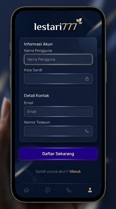 Cara Mudah Registrasi Akun Lestari777 untuk Android